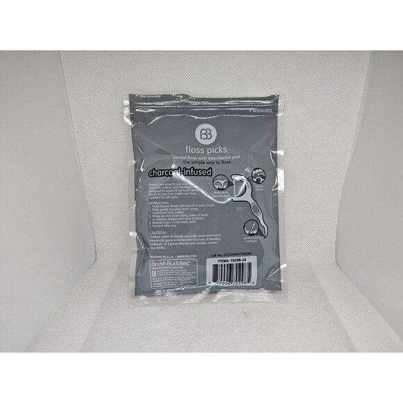 CHARCOAL INFUSED.FLOSS PICKS. Dental floss with interdental pick. Not Exactly 75 - Picture 2 of 2